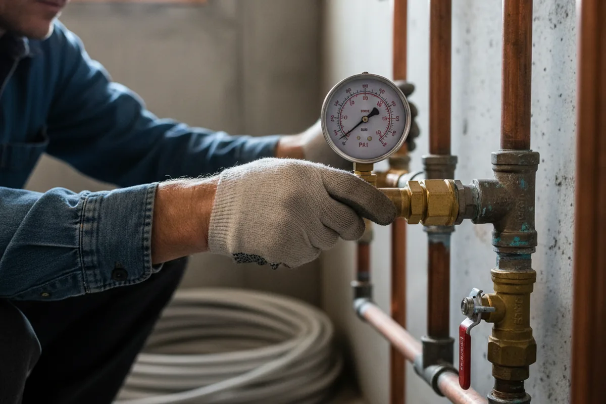 Pressure testing a repaired line during Water Line Repair in Carsonville
